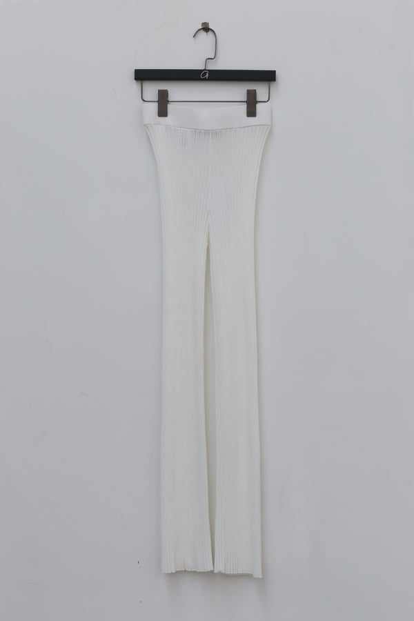 SWAYING/KNIT Striped Flared Pants SW211XZ16 White PS18